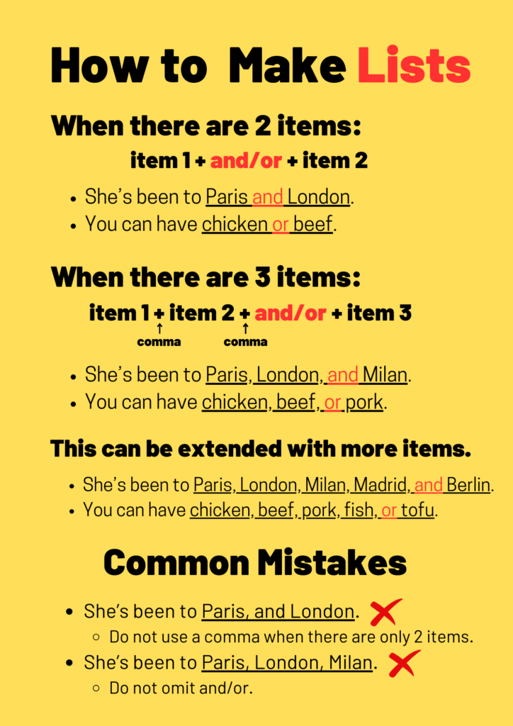 Making Lists: An Essential Grammar Skill Making Lists: An Essential Grammar Skill