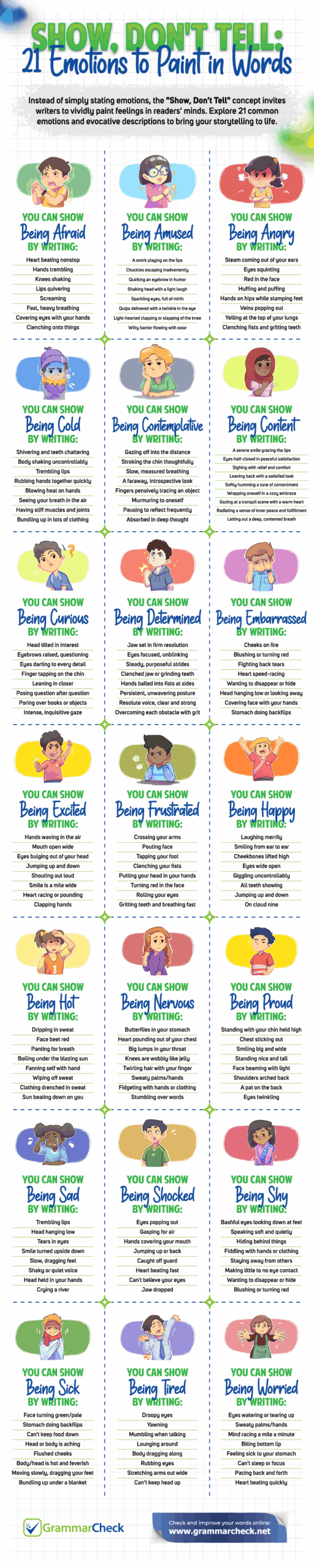 21 Emotions to Paint in Words (Infographic) 21 Emotions to Paint in Words (Infographic)